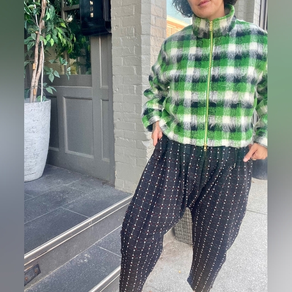 RED SKY Black Cotton Embroidered Drop Crotch Pants M - Picture 6 of 6